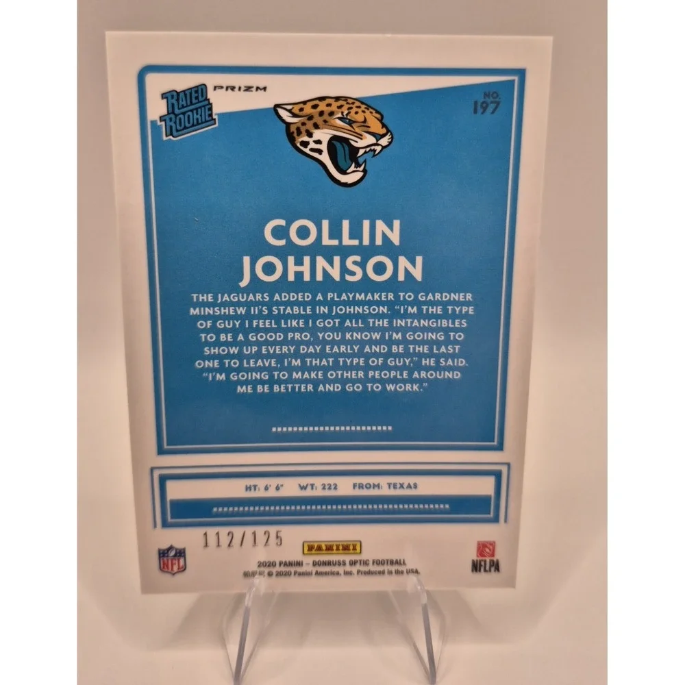2020 Donruss Optic Rated Rookie Collin Johnson #197 Silver Circle Prizm /125 RC